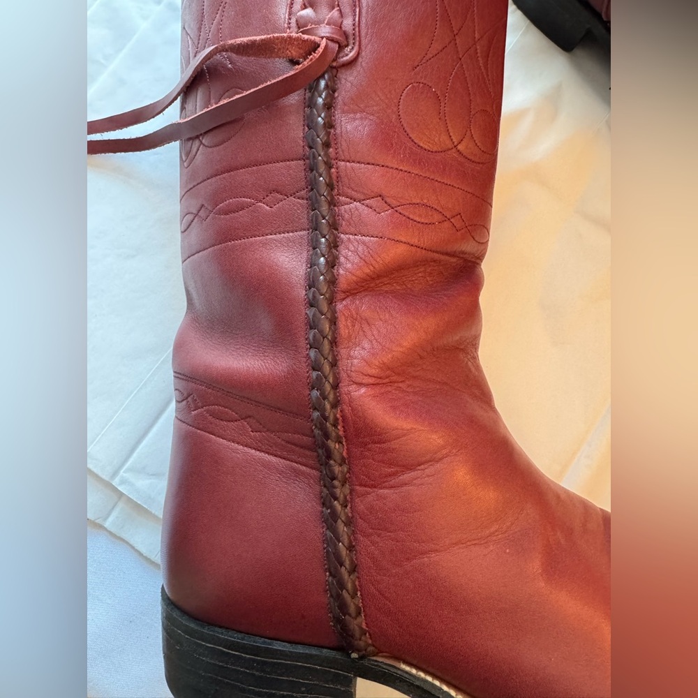 Bilbo Cowboy Boots Red Sz 9 leather Mens Western - Picture 9 of 11